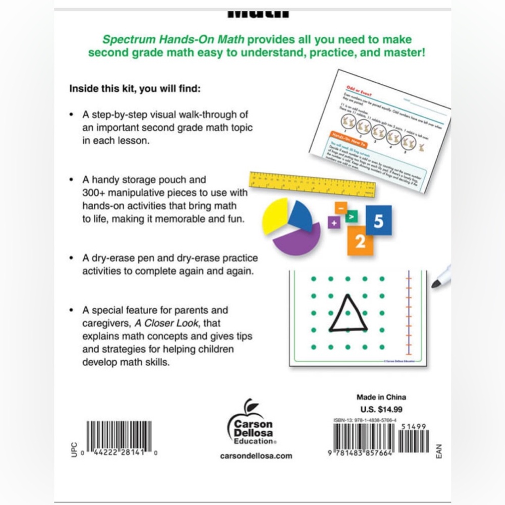 Spectrum Hands On Math Workbook - grade 2 - Picture 3 of 5
